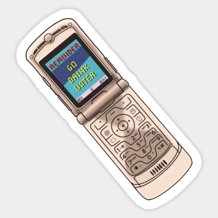 Flip Phone - Reminder - Go drink water Sticker